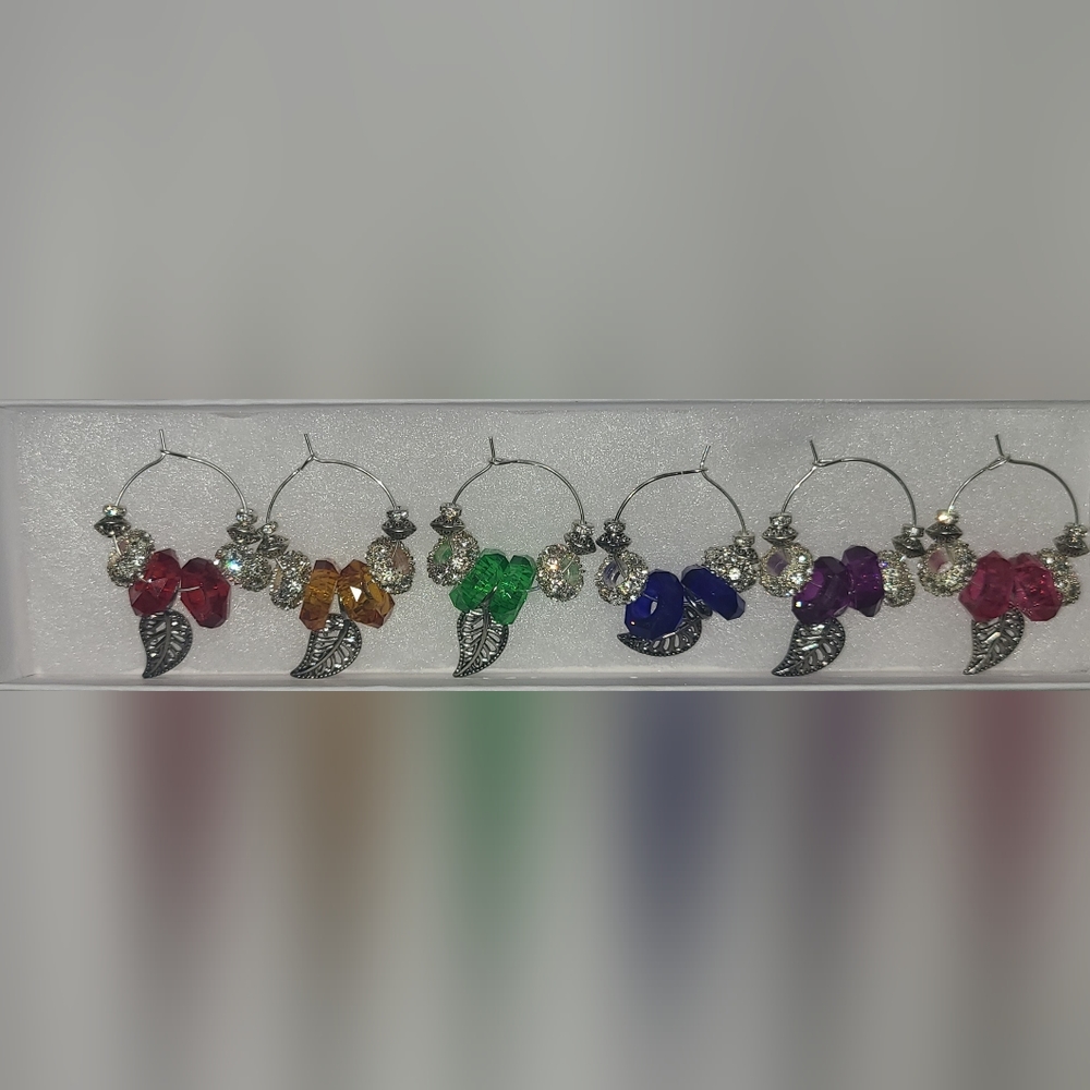 Wine tea charms. Pride. Rainbow. H